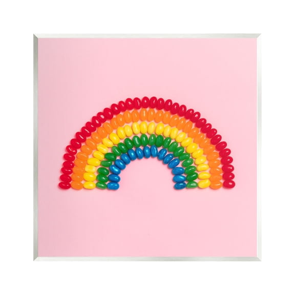 Stupell Industries Rainbow Shaped Candies Food & Beverage Painting Unframed Art Print Wall Art, 12 x 12