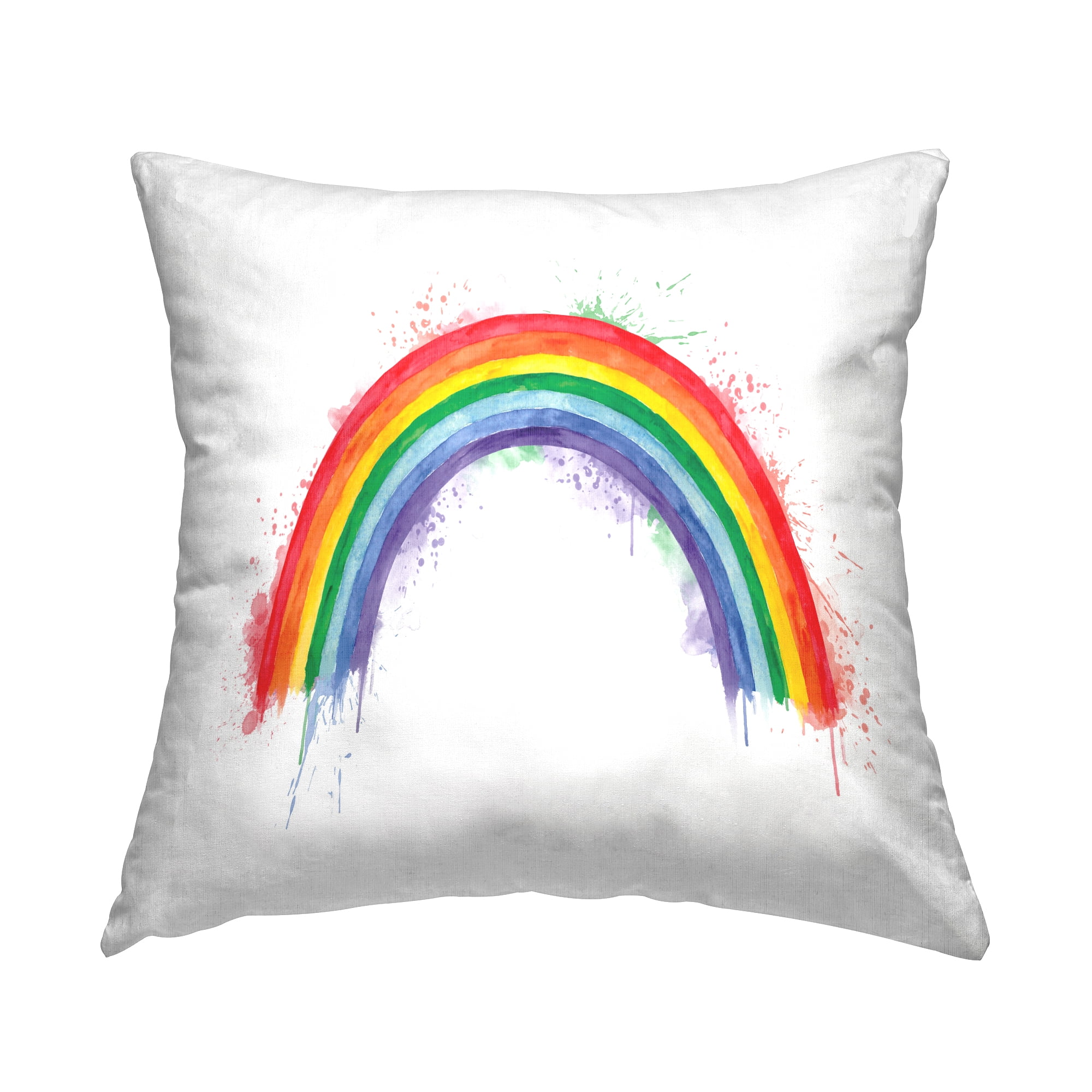 Stupell Industries Rainbow Splash Nature Square Decorative Printed Throw Pillow Design By IvaCuddlyMural, 18 x 18