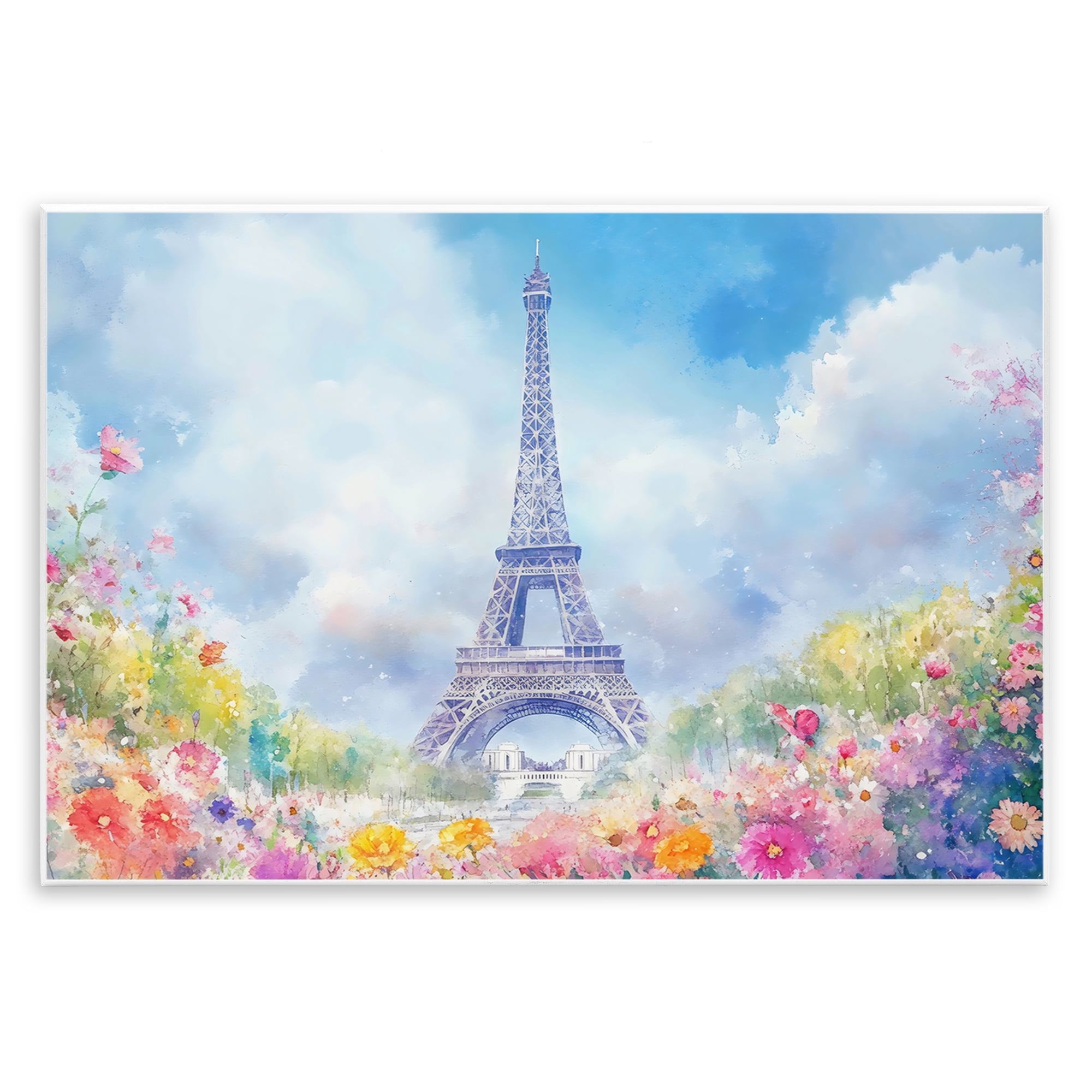 Stupell Industries Rainbow Spring at Eiffel Tower Wall Plaque Art, design by Creative Studio