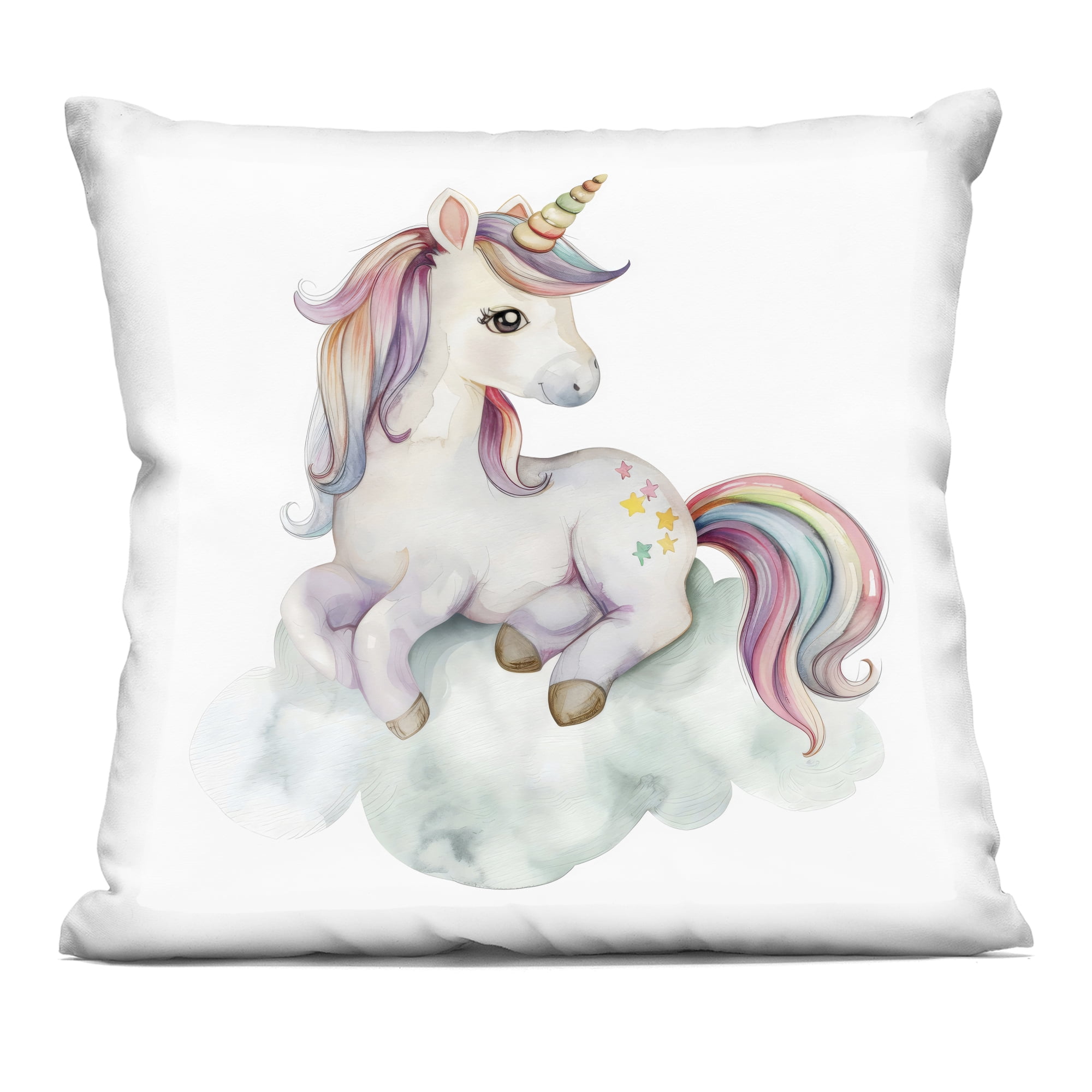 Stupell Industries Rainbow Unicorn on Cloud Decorative Printed Throw Pillow, design by Creative Studio