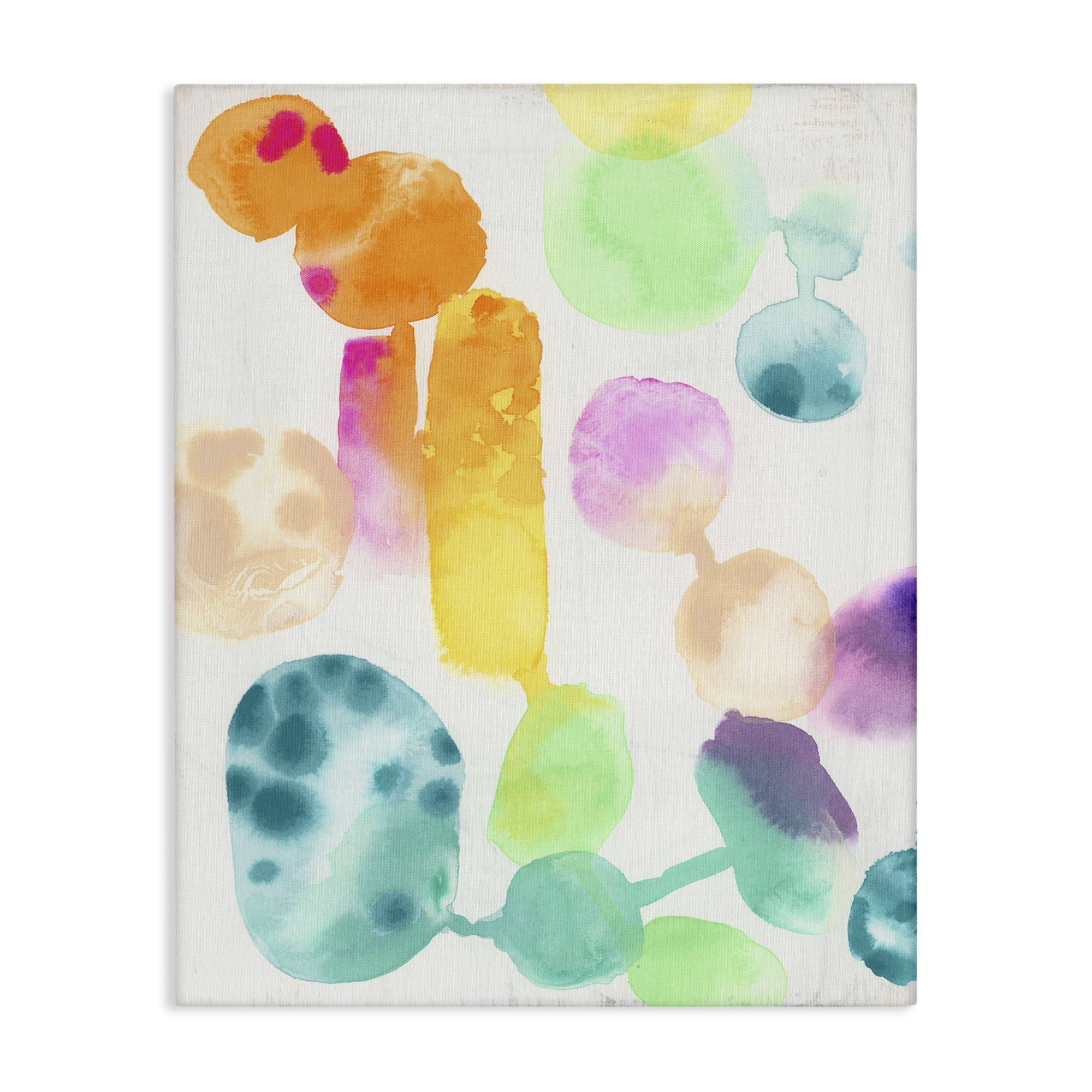 Stupell Industries Rainbow Watercolor Pattern Abstract Painting Gallery Wrapped Canvas Art Print Wall Art, 24 x 30