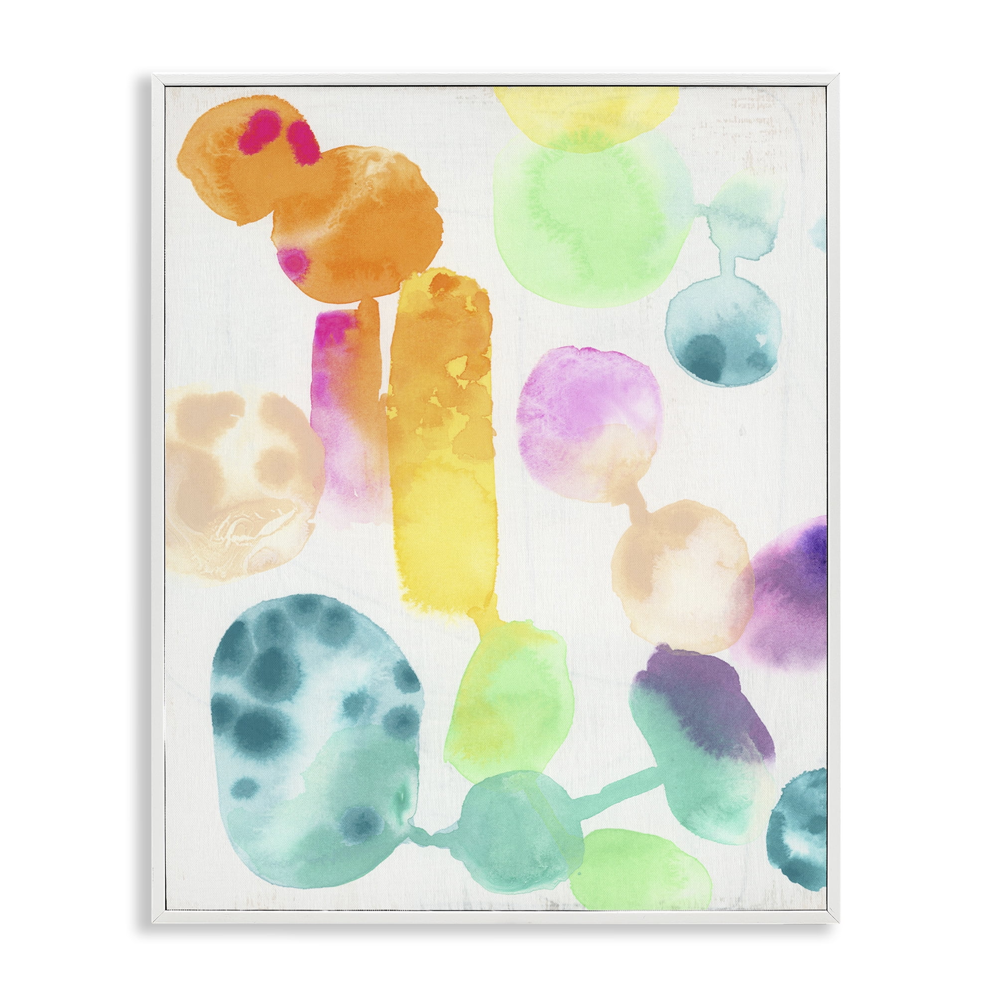 Stupell Industries Rainbow Watercolor Pattern Abstract Painting White Framed Art Print Wall Art, 24 x 30