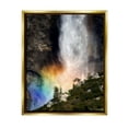 thumbnail image 1 of Stupell Industries Rainbow Waterfall Cliffs Photograph Metallic Gold Floating Framed Canvas Print Wall Art, Design by Mindy Sommers, 1 of 6