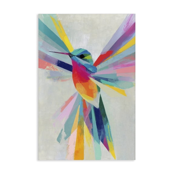 Stupell Industries Contemporary Rainbow Winged Hummingbird Canvas Art, 16 x 24, by Chromatic Storm Studio