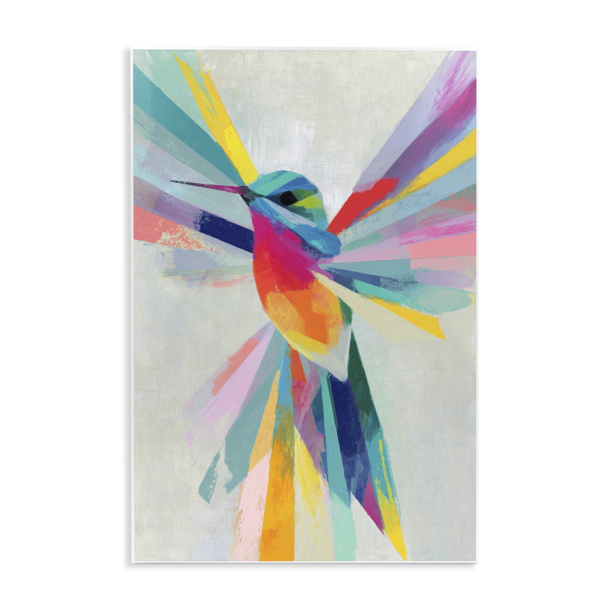 Stupell Industries Rainbow Winged Hummingbird Wall Plaque Art, design by Chromatic Storm Studio