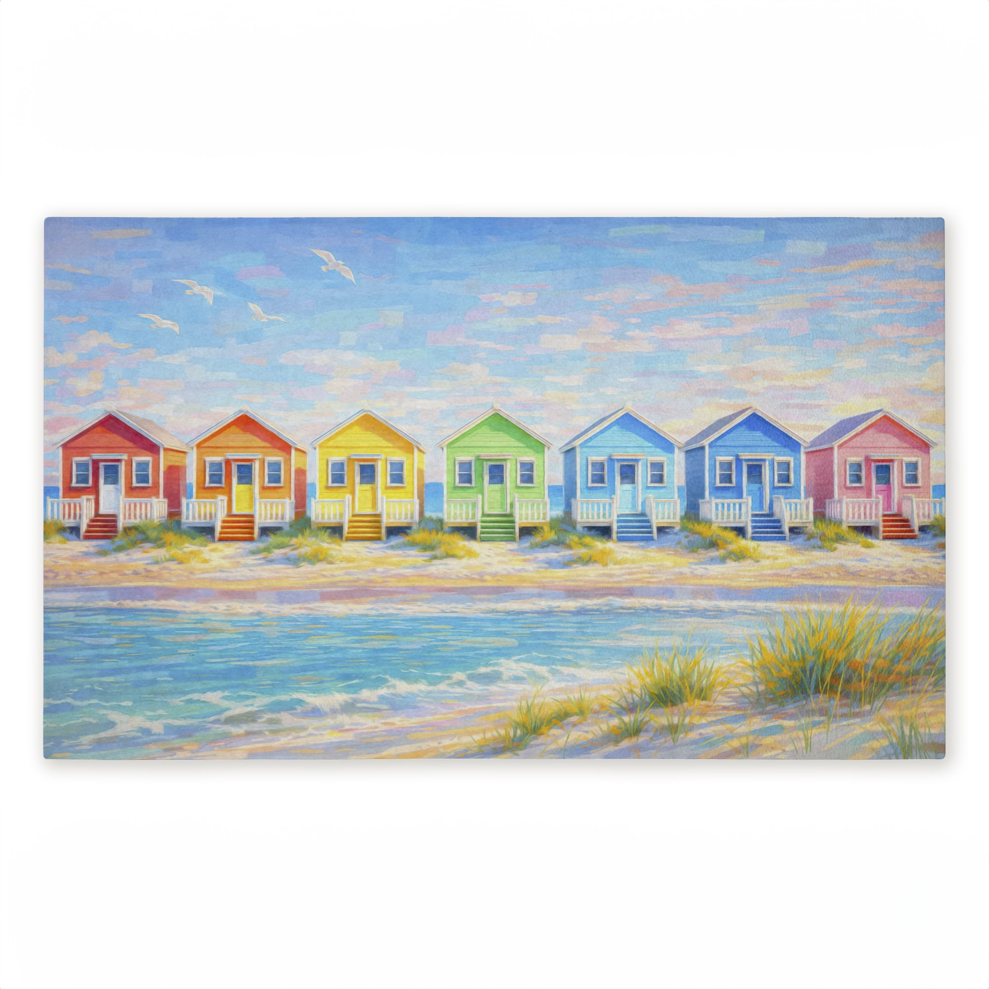 Stupell Industries Rainbow of Beach Cottages Printed Outdoor Door Floor Mat, design by Ziwei Li