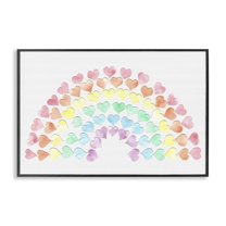 Stupell Industries Rainbow of Hearts Landscape Painting Black Framed Art Print Wall Art, 18 x 12