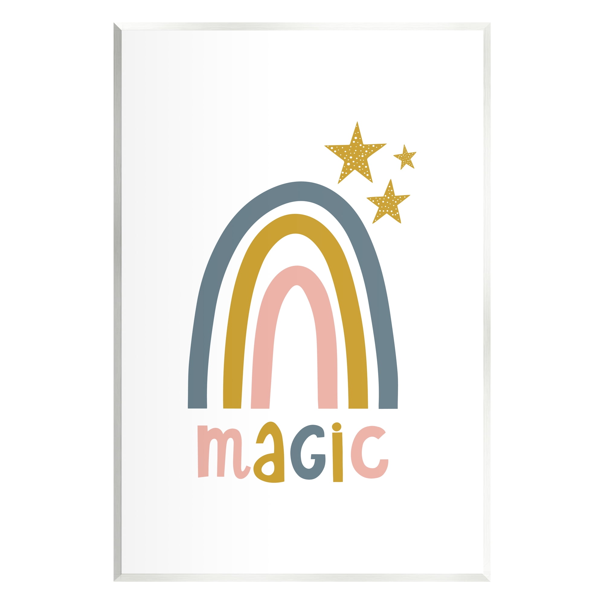 Stupell Industries Rainbow with Magic Phrase Landscape Painting Unframed Art Print Wall Art, 13 x 19