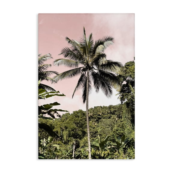 Stupell Industries Rainforest Palm on Pink Canvas Wall Art design by Natalie Carpentieri, 36 x 24