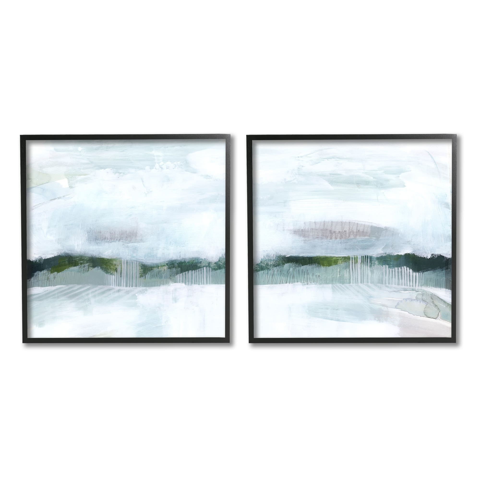 Stupell Industries Rainy Day Abstract Field Landscape Busy Grey Green, 12 x 12, Design by Grace Popp