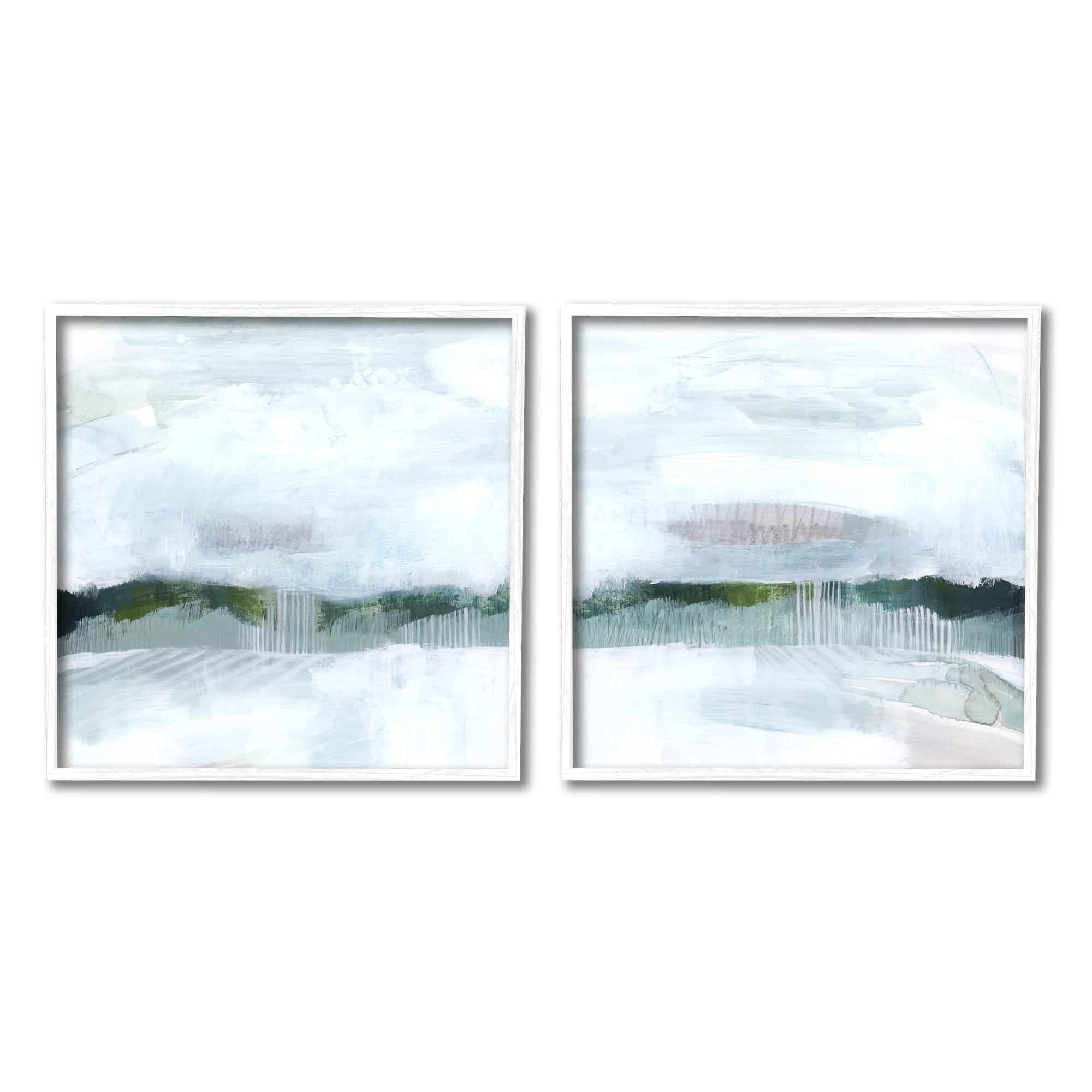Stupell Industries Rainy Day Abstract Field Landscape Busy Grey Green, 17 x 17, Design by Grace Popp