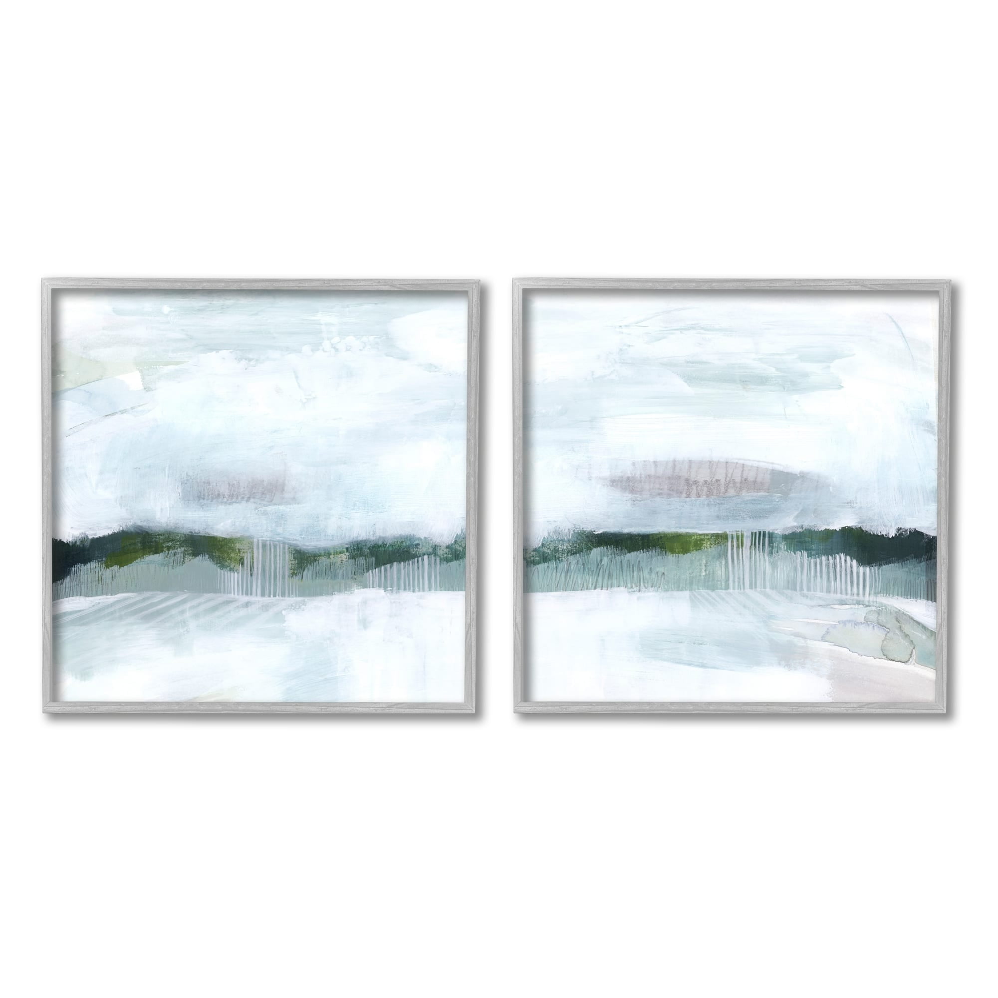 Stupell Industries Rainy Day Abstract Field Landscape Busy Grey Green, 24 x 24, Design by Grace Popp