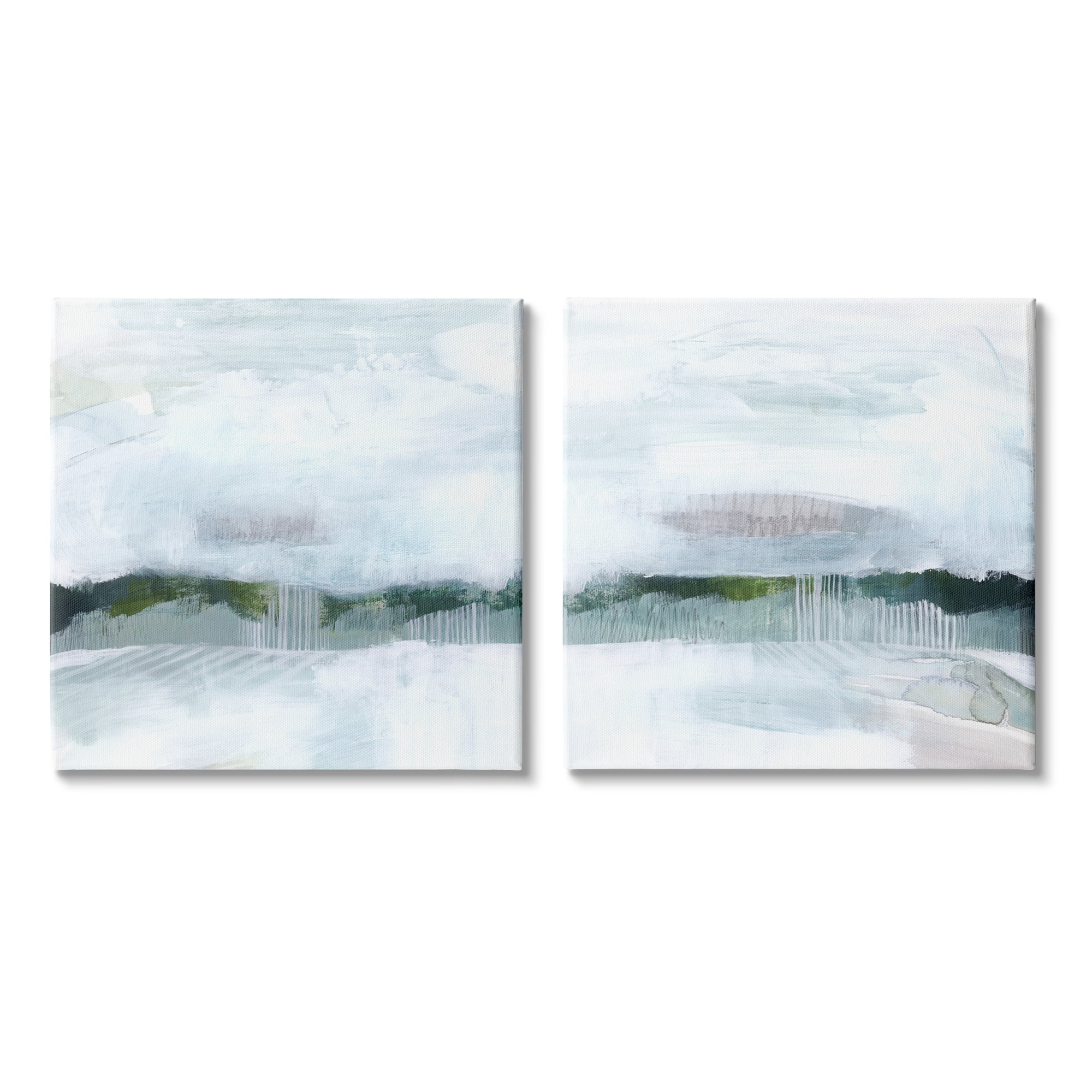 Stupell Industries Rainy Day Abstract Field Landscape Busy Grey Green, 24 x 24, Design by Grace Popp