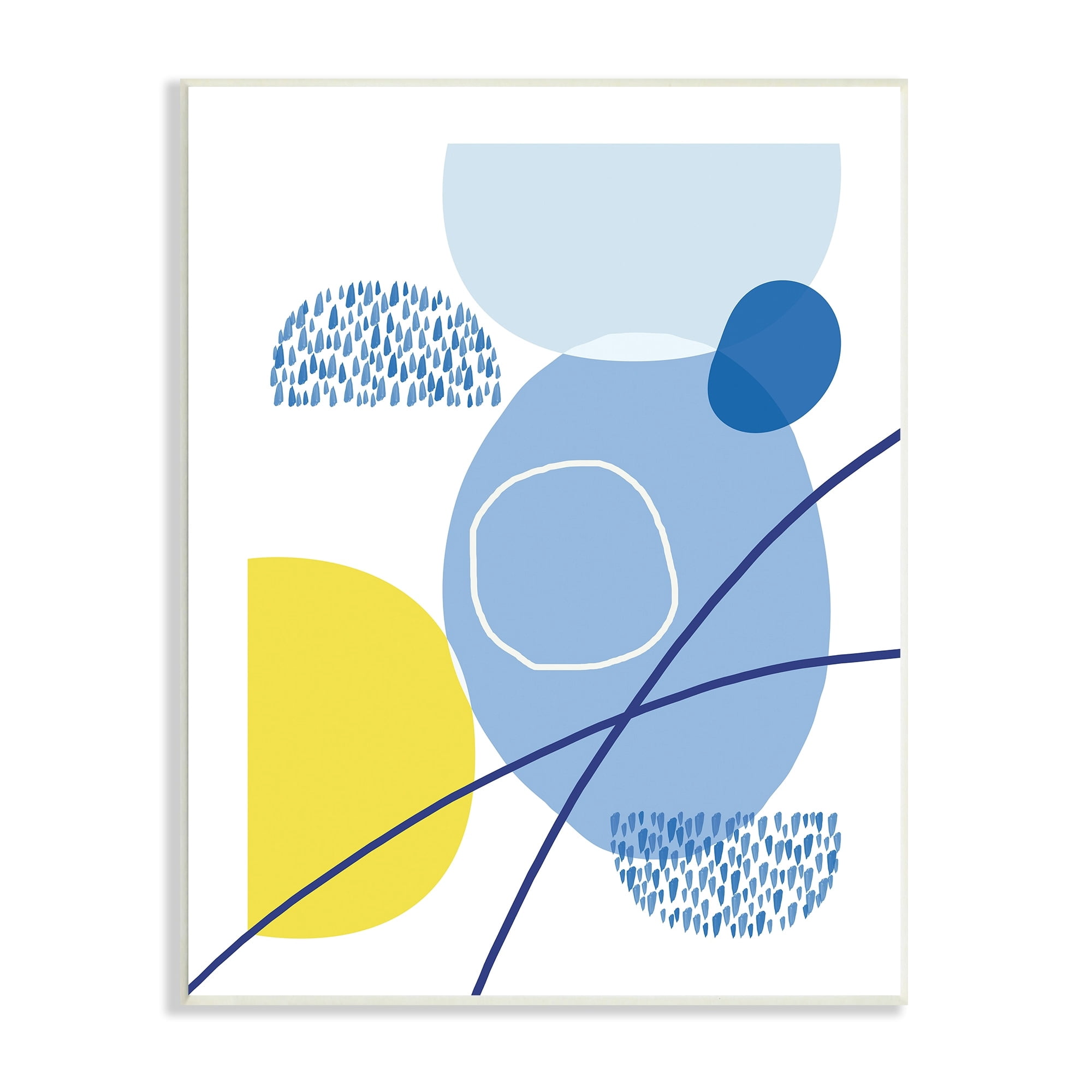 Stupell Industries Rainy Day Modern Shape Abstraction Blue Yellow Curves, 10 x 15, Design by Urban Epiphany
