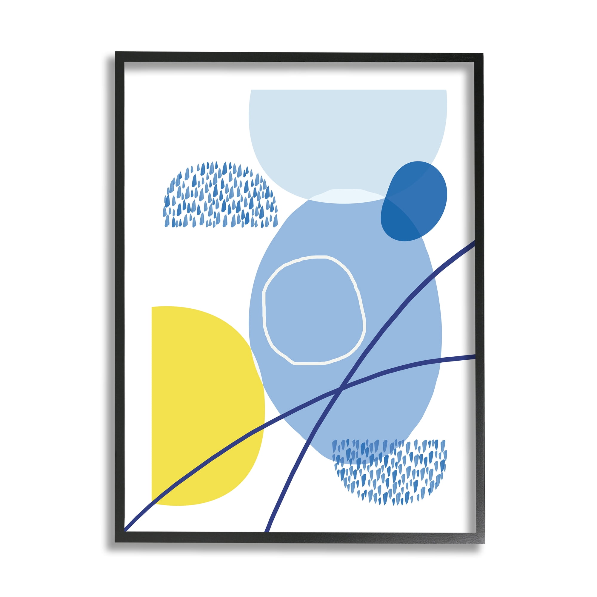 Stupell Industries Rainy Day Modern Shape Abstraction Blue Yellow Curves, 11 x 14, Design by Urban Epiphany