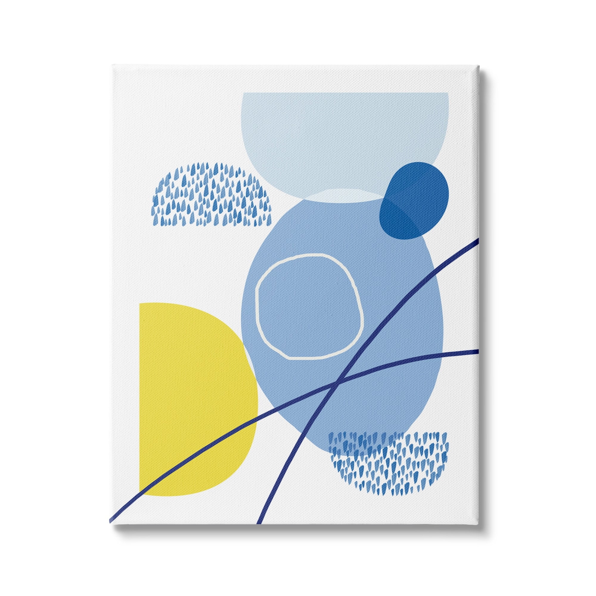 Stupell Industries Rainy Day Modern Shape Abstraction Blue Yellow Curves, 36 x 48, Design by Urban Epiphany