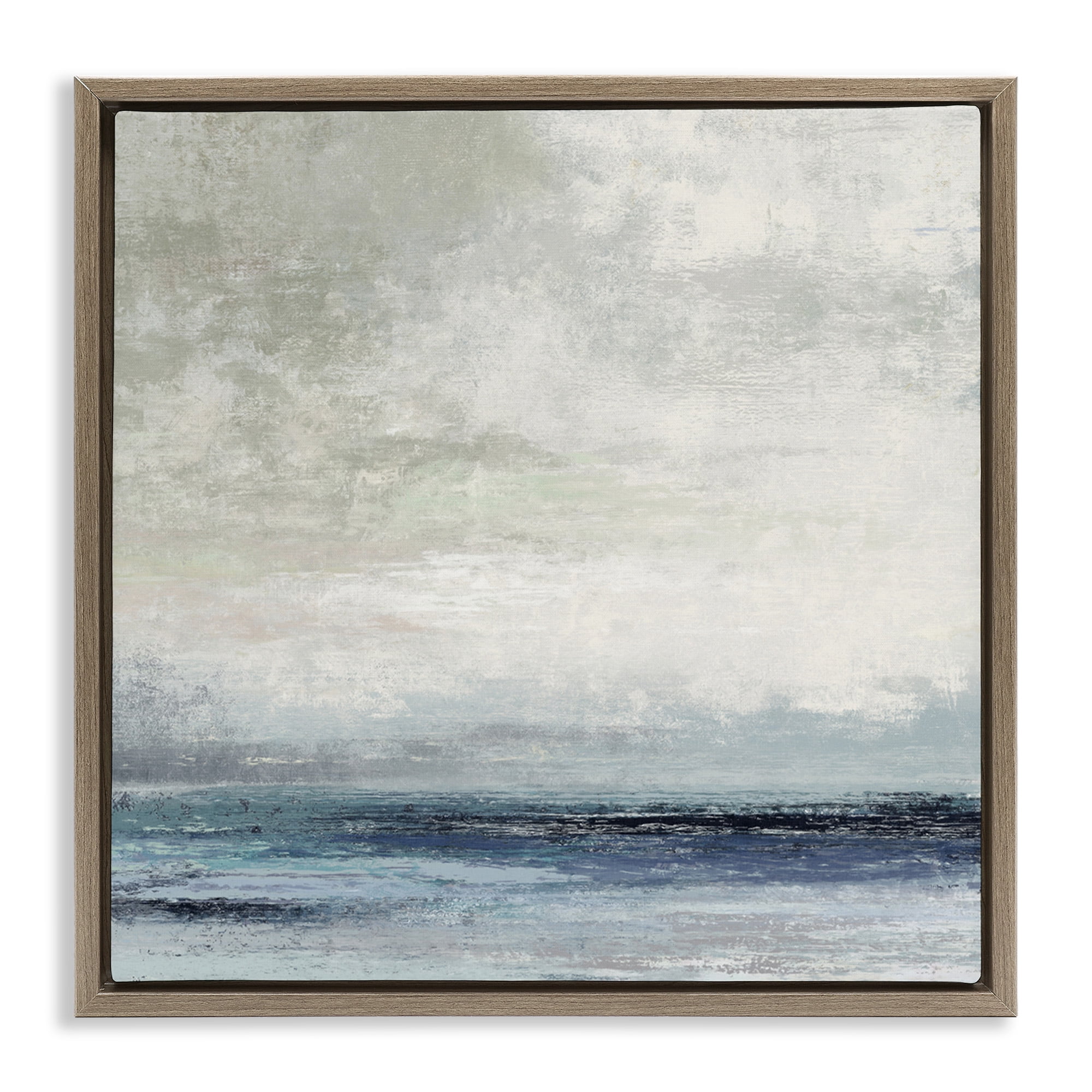 Stupell Industries Rainy Sea Shoreline Abstract Abstract Painting Brown Floater Framed Canvas Art Print Wall Art, 25 x 25