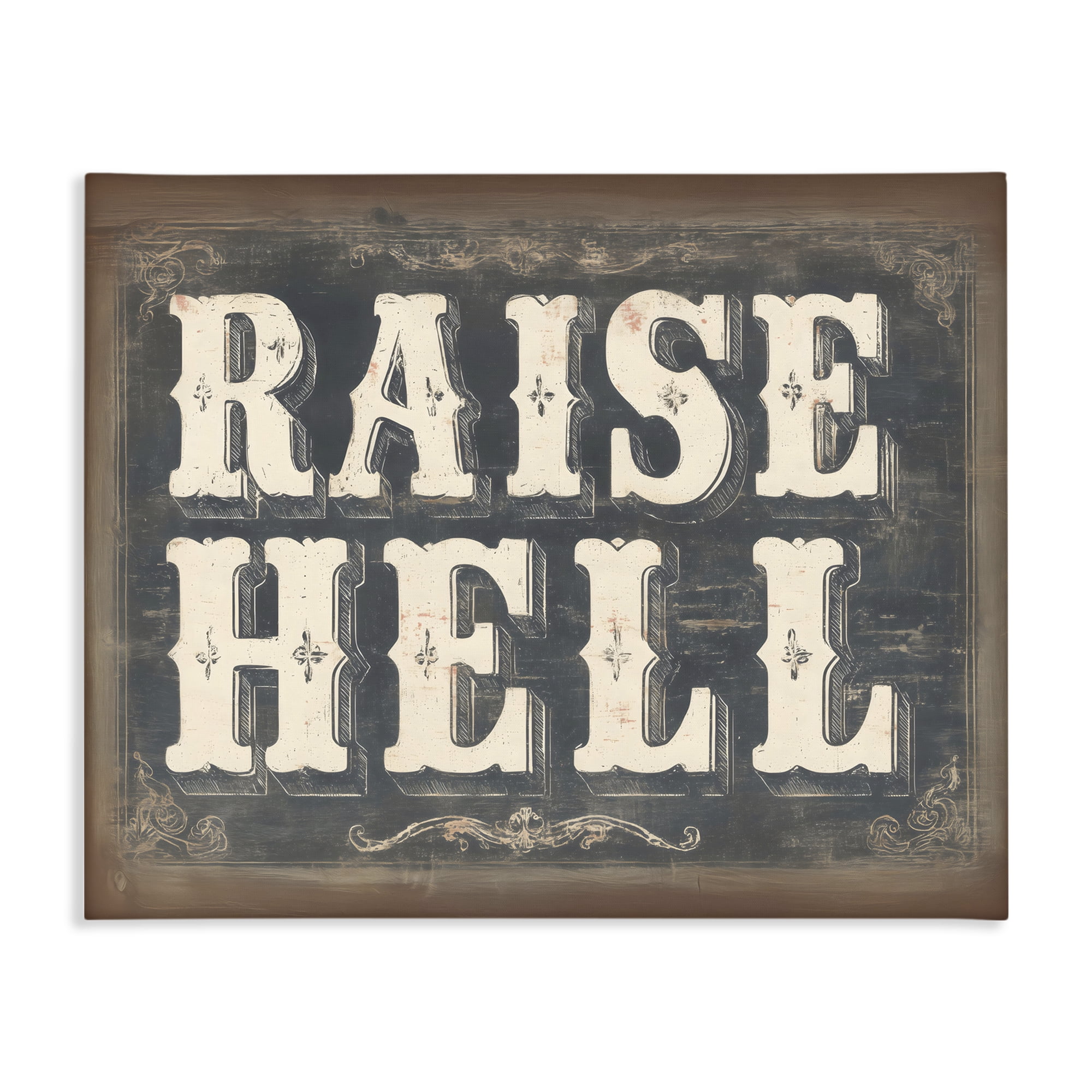 Stupell Industries Raise Hell Vintage Western Canvas Wall Art, design by Arlington Prints