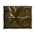 thumbnail image 1 of Stupell Industries Raise The Bar Motivational Bodybuilder Graphic Art Luster Gray Floating Framed Canvas Print Wall Art, Design by Jacob Green, 1 of 6