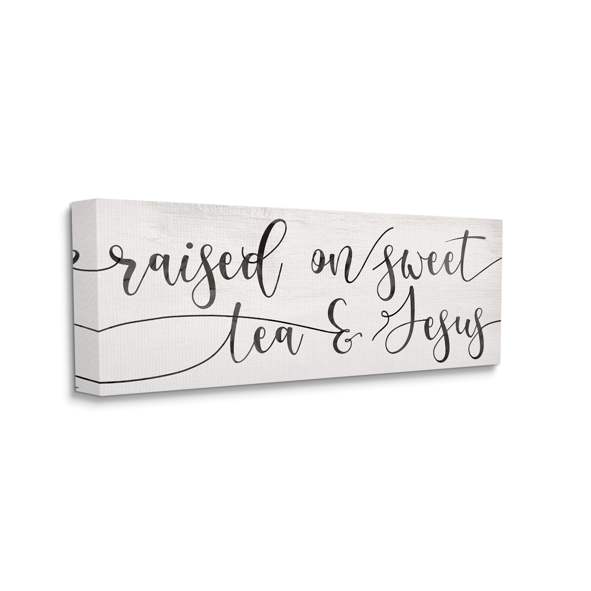 Stupell Industries Raised on Sweet Tea & Jesus Southern Phrase, 20 x 48, Designed by Daphne Polselli