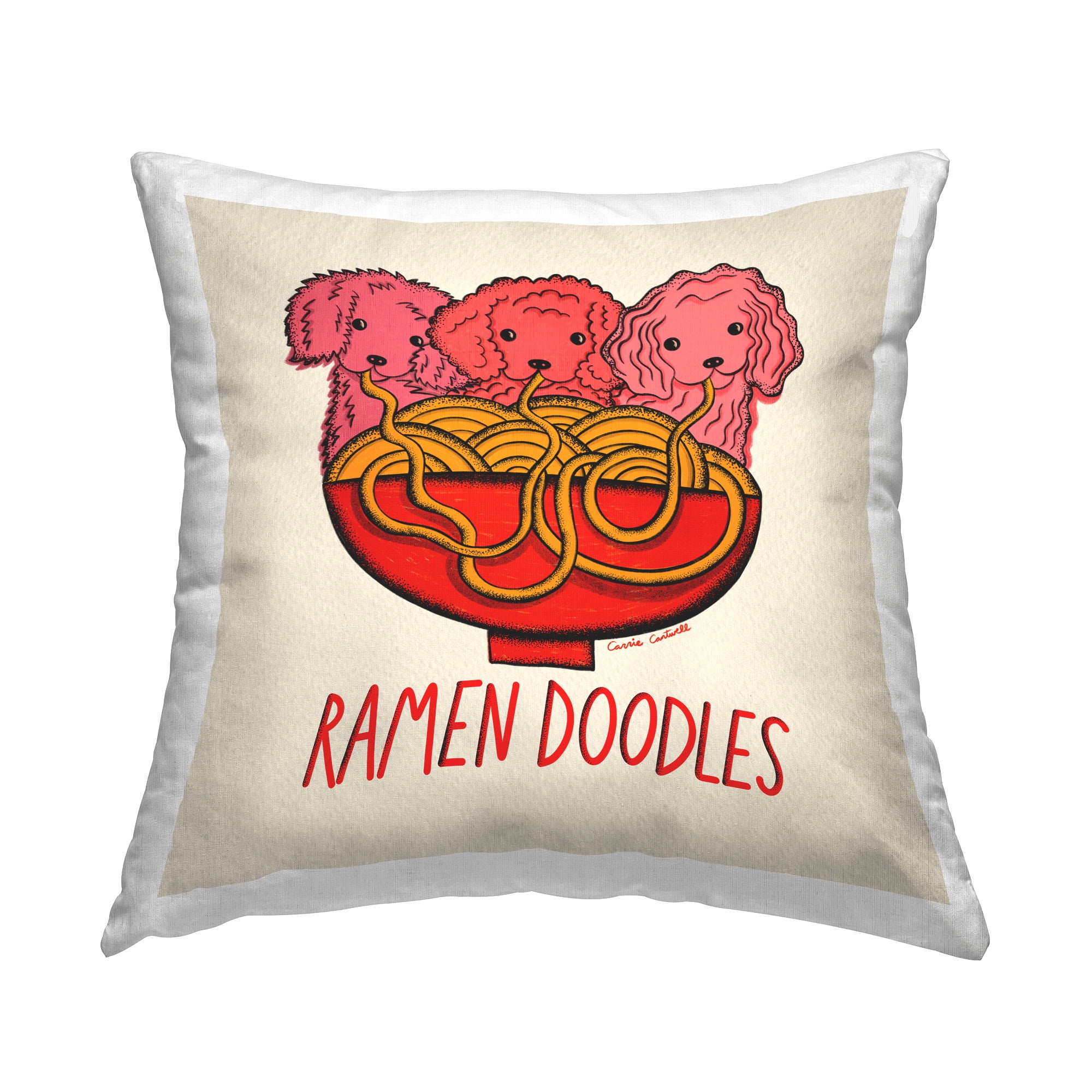 Stupell Industries Ramen Doodles Dogs Decorative Printed Throw Pillow Design by Carrie Cantwell