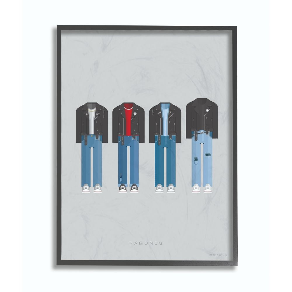 Stupell Industries Ramones Famous People Characters Fashion Design Framed Wall Art by Fred Birchal