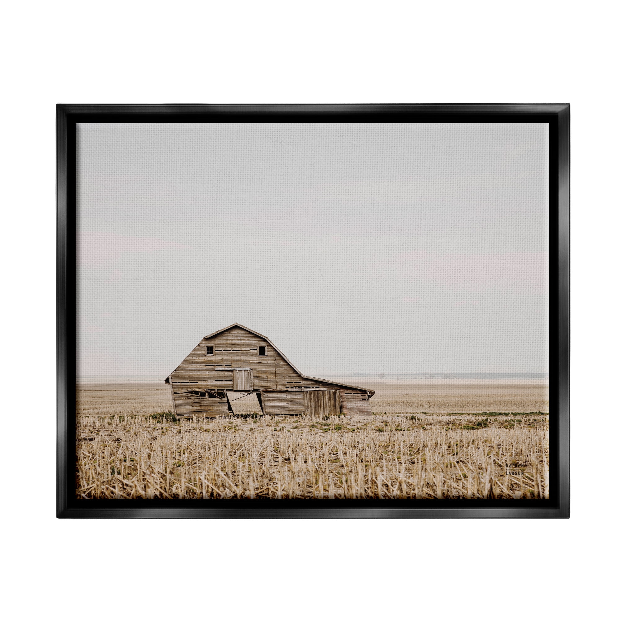 Stupell Industries Ranch Barn Photography Landscape Photography Black Floater Framed Canvas Art Print Wall Art, 31 x 25