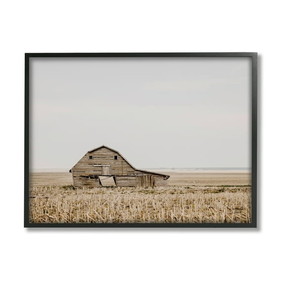 Stupell Industries Ranch Barn Photography Landscape Photography Black Framed Art Print Wall Art, 14 x 11