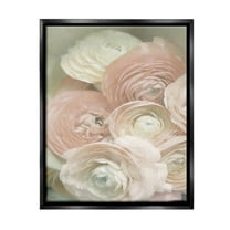 Stupell Industries Ranunculus Blooms Pattern Botanical & Floral Photography Black Floater Framed Canvas Art Print Wall Art, 17 x 21