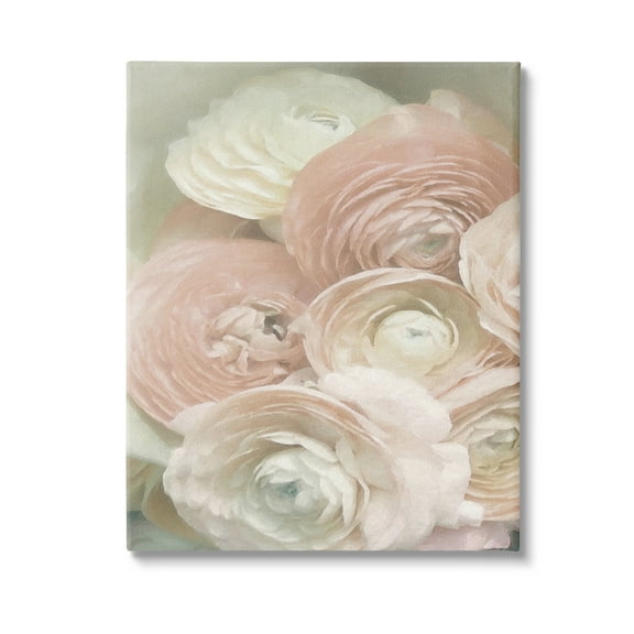 Stupell Industries Ranunculus Blooms Pattern Botanical & Floral Photography Gallery Wrapped Canvas Art Print Wall Art, 16 x 20