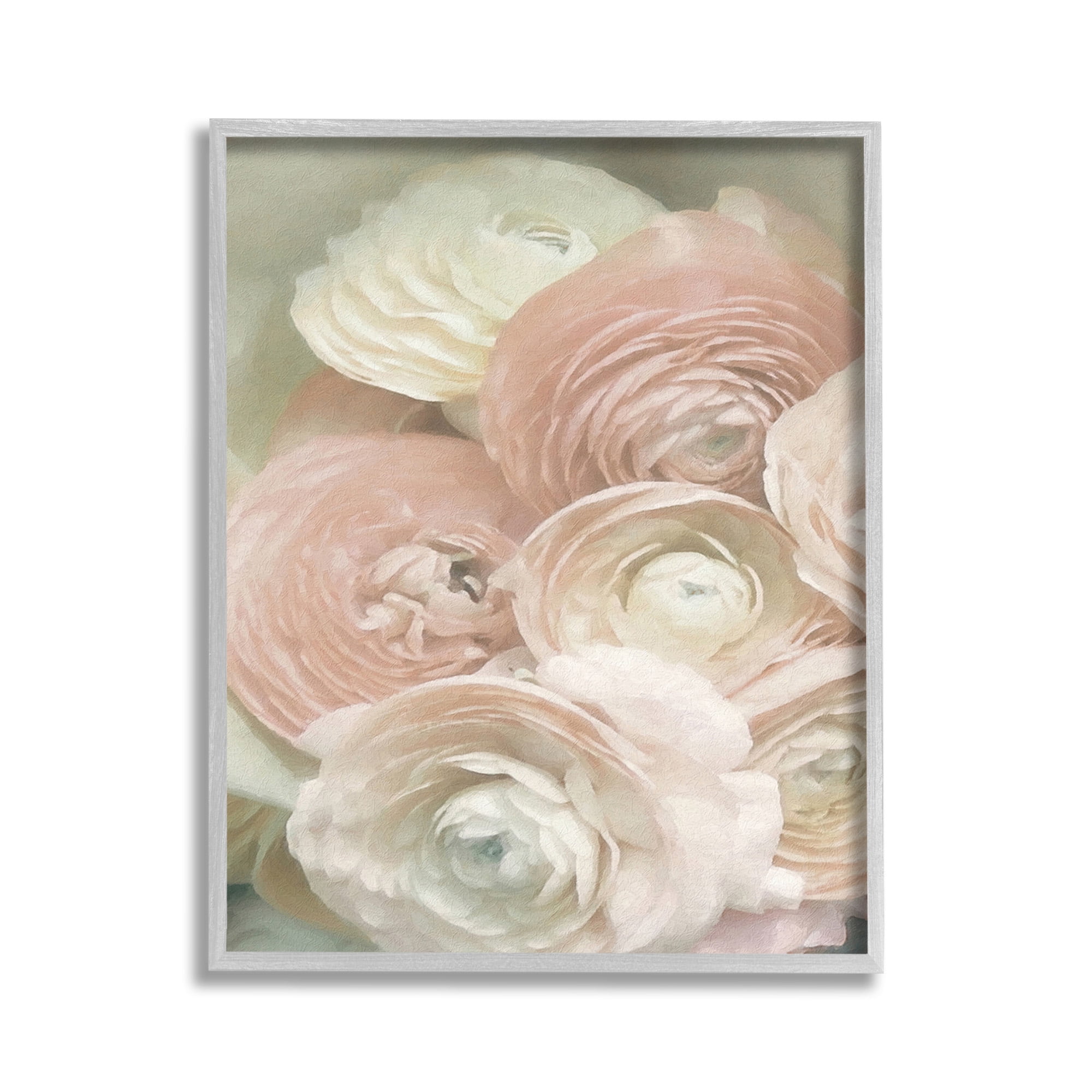 Stupell Industries Ranunculus Blooms Pattern Botanical & Floral Photography Gray Framed Art Print Wall Art, 11 x 14