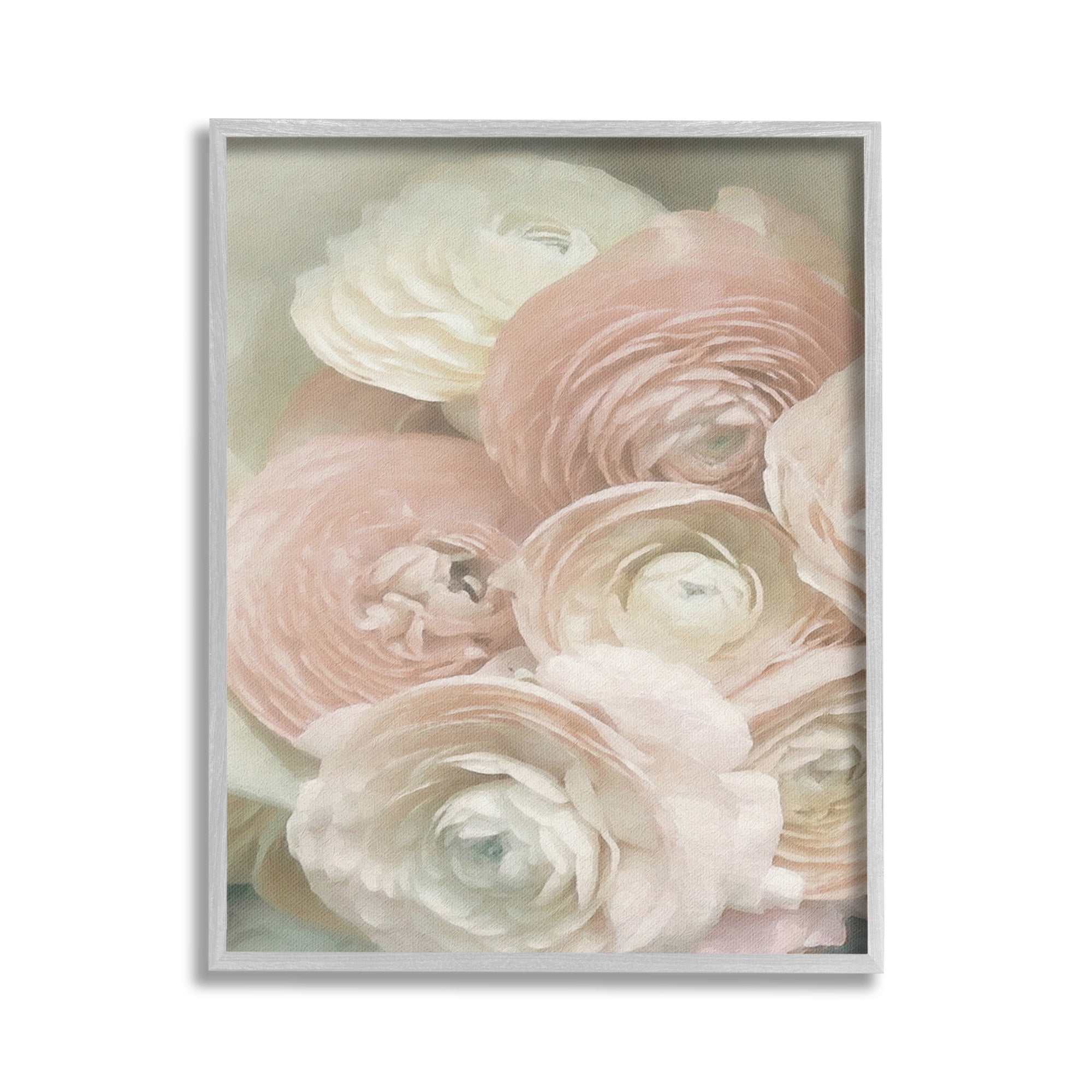 Stupell Industries Ranunculus Blooms Pattern Botanical & Floral Photography Gray Framed Art Print Wall Art, 16 x 20