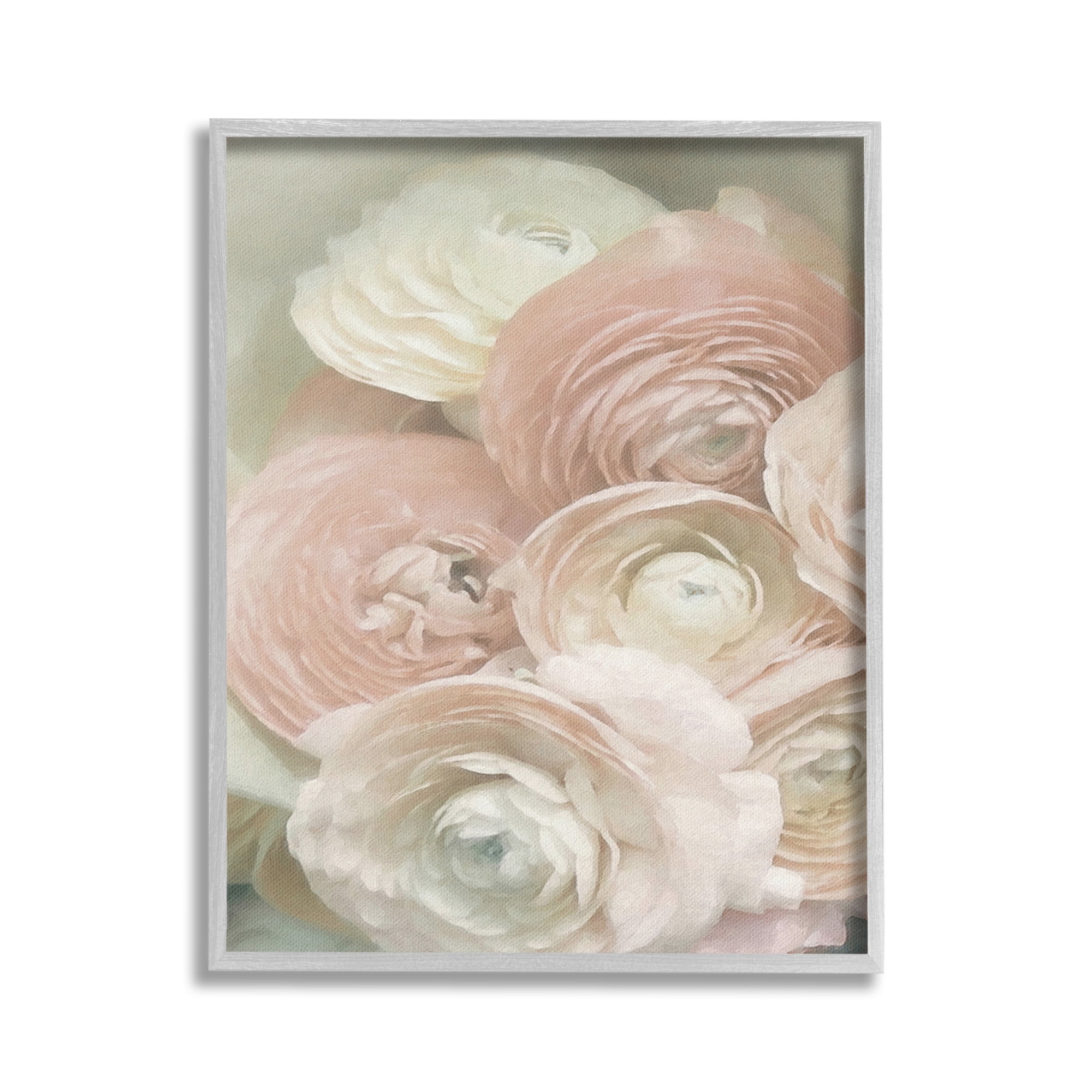 Stupell Industries Ranunculus Blooms Pattern Botanical & Floral Photography Gray Framed Art Print Wall Art, 24 x 30