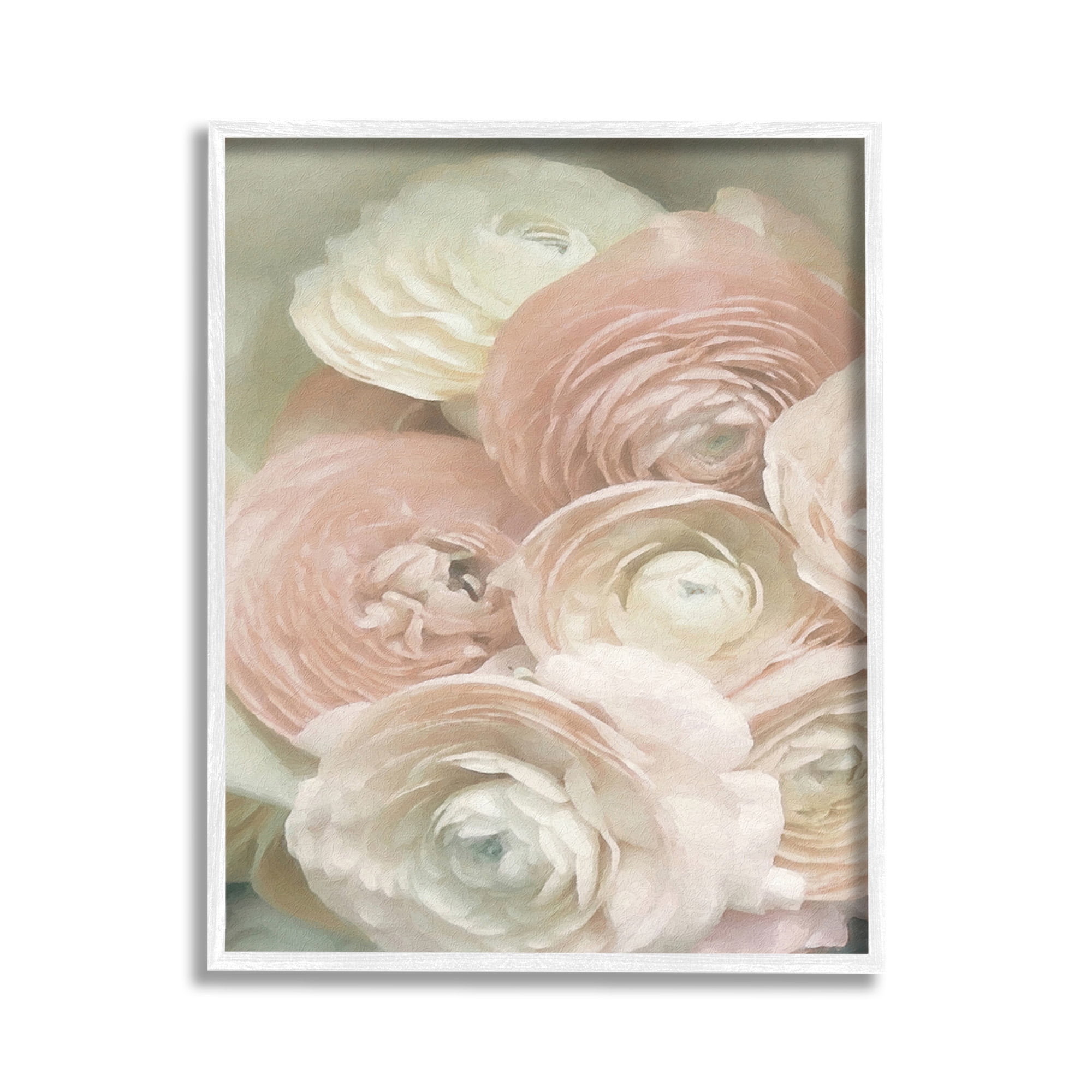 Stupell Industries Ranunculus Blooms Pattern Botanical & Floral Photography White Framed Art Print Wall Art, 11 x 14