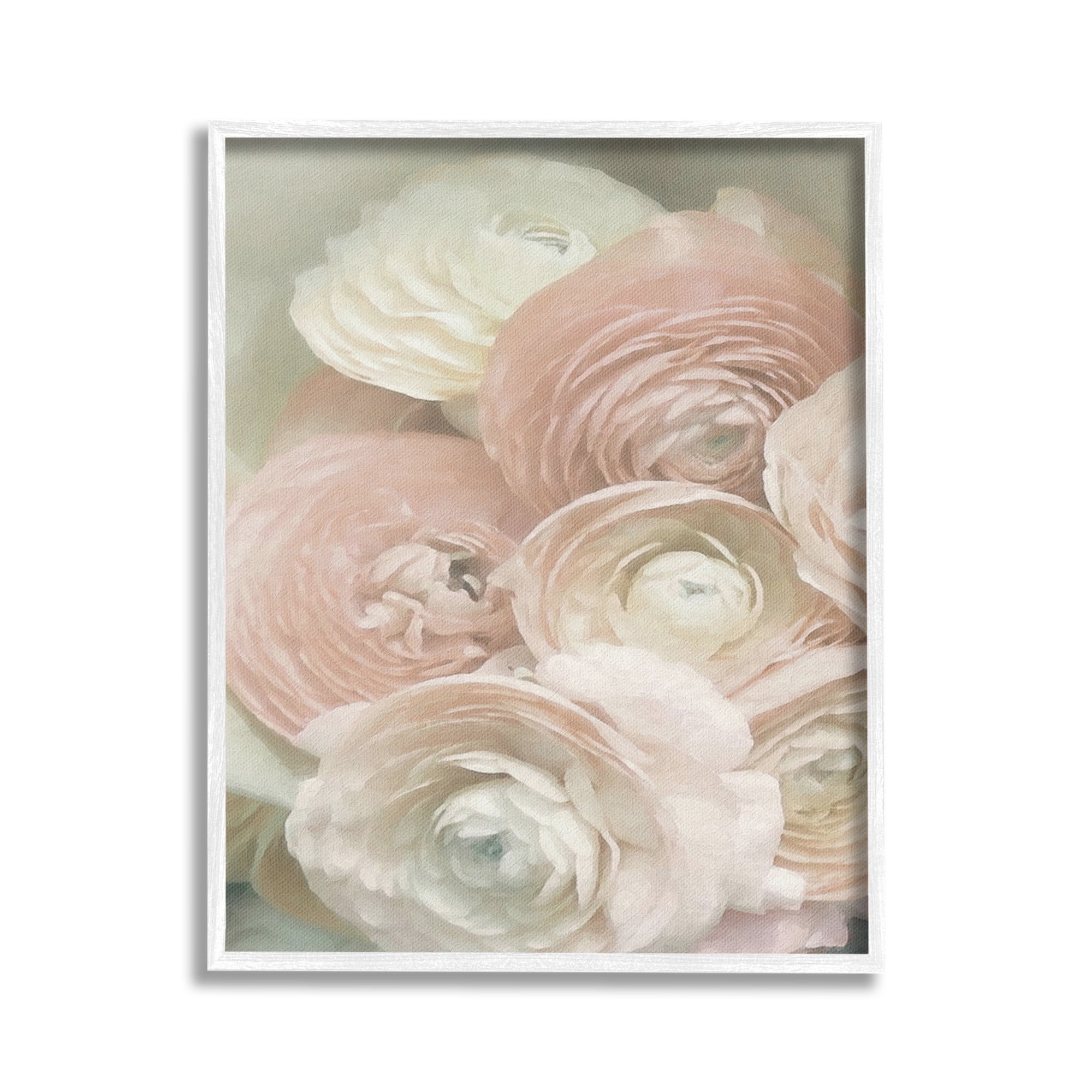 Stupell Industries Ranunculus Blooms Pattern Botanical & Floral Photography White Framed Art Print Wall Art, 24 x 30