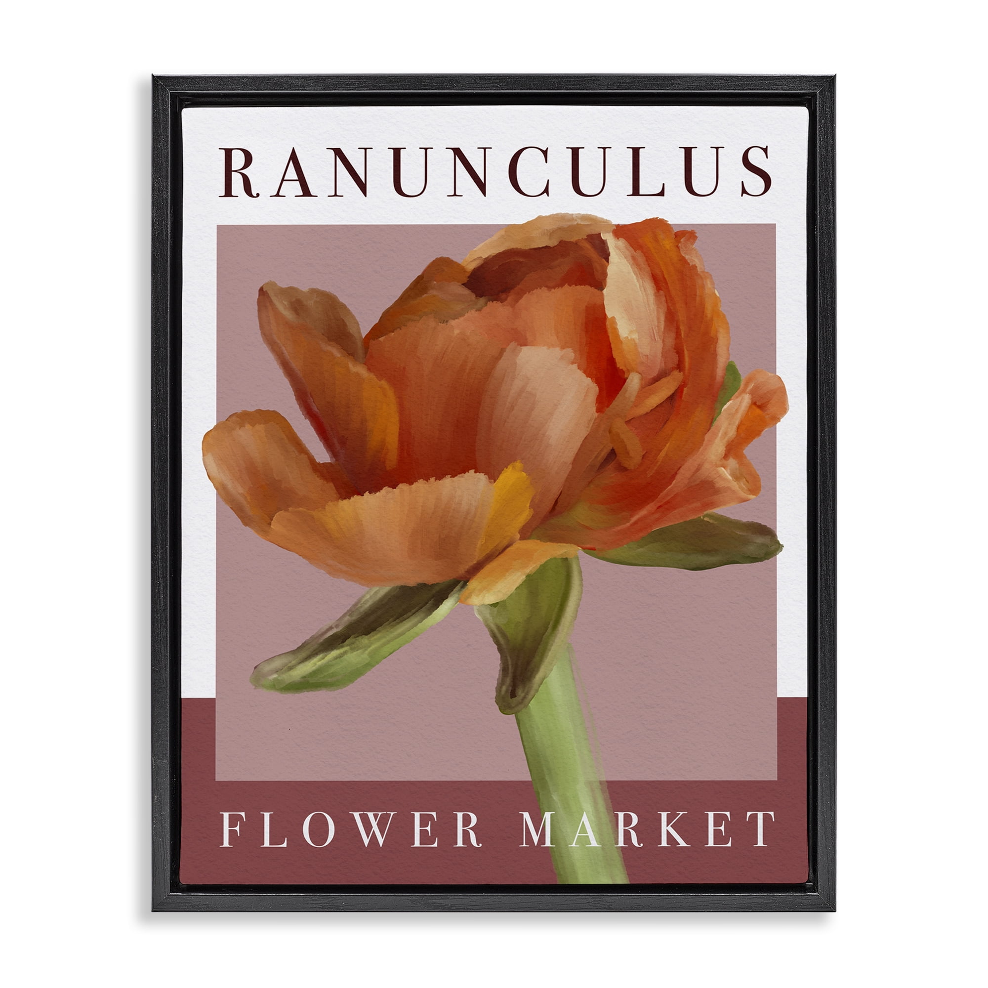 Stupell Industries Ranunculus Flower Market Black Framed Floater Canvas Wall Art, design by Jennifer Stith