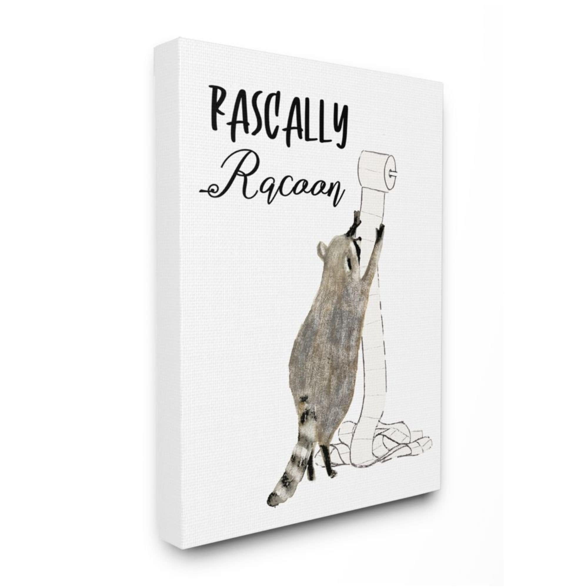 Stupell Industries Rascally Racoon Text with Toilet Paper Roll Design by Victoria Barnes, 24" x 30"