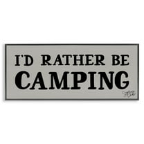 Stupell Industries Rather Be Camping Text & Numbers Painting Black Framed Art Print Wall Art, 24 x 10