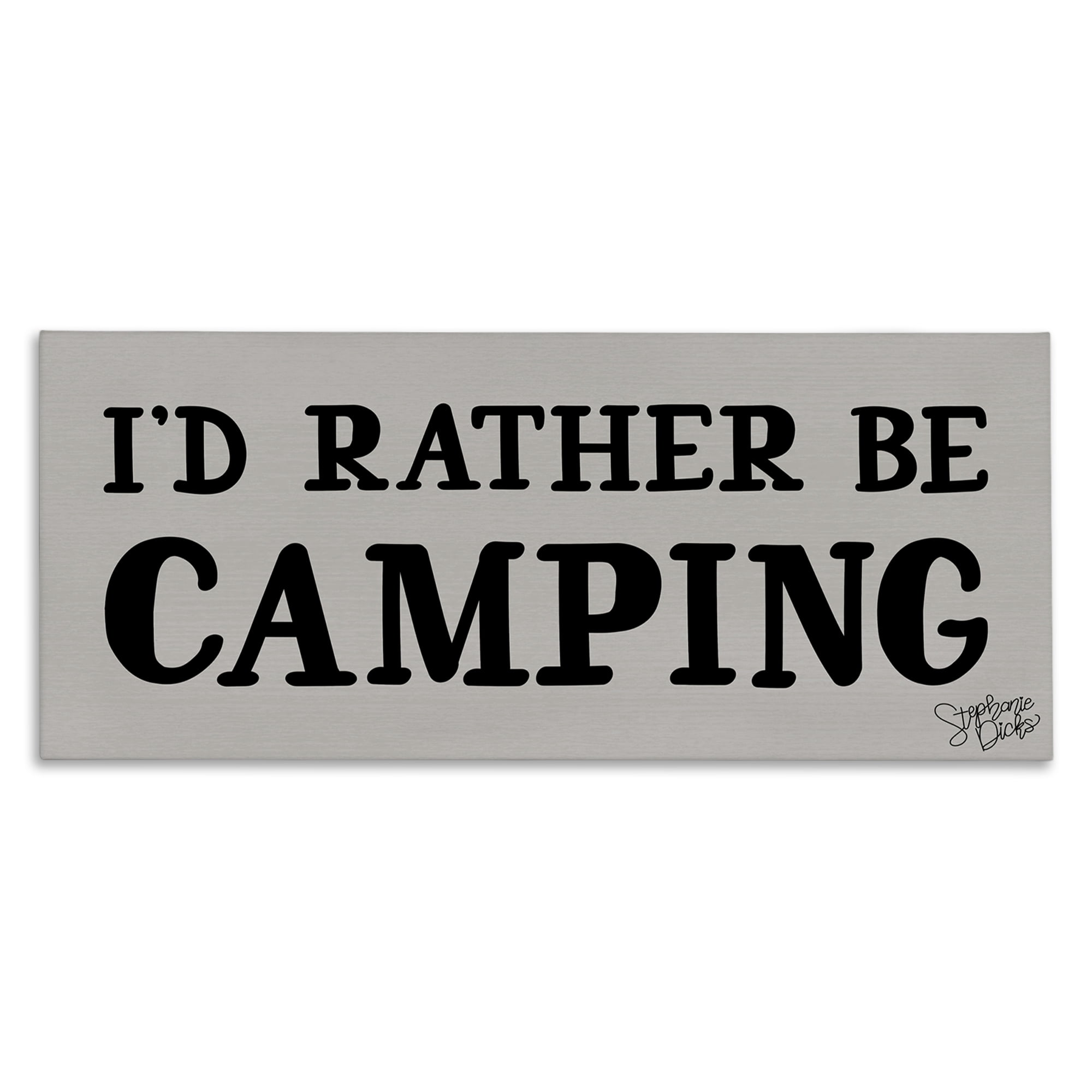 Stupell Industries Rather Be Camping Text & Numbers Painting Wrapped Canvas Art Print Wall Art, 40 x 17