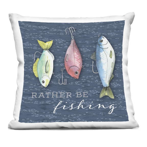 Stupell Industries Rather Be Fishing Bait Decorative Printed Throw Pillow, design by Holly Thomas Stein