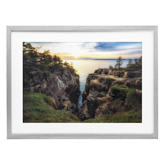 Stupell Industries Raven's Nest Cliff Landscape Gray Framed Print Under Glass design by D. Burt, 17 x 23