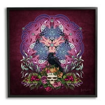 Stupell Industries Ravens & Celtic Knot Animals & Insects Painting Black Framed Art Print Wall Art, 12 x 12