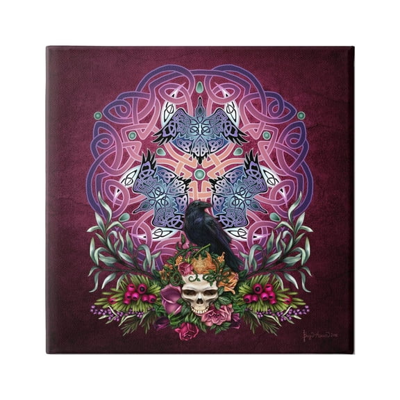 Stupell Industries Ravens & Celtic Knot Animals & Insects Painting Gallery Wrapped Canvas Art Print Wall Art, 30 x 30