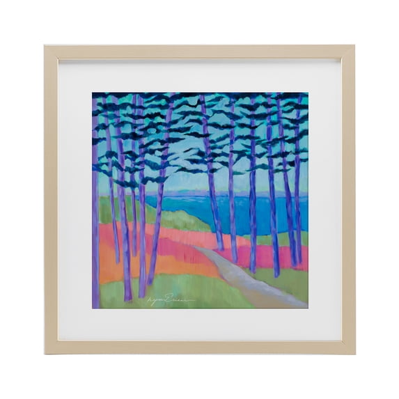 Stupell Industries Modern Razzle Dazzle Forest Scene Birch Framed Print Under Glass, 16 x 16, by Lynn Ericson Fine Art