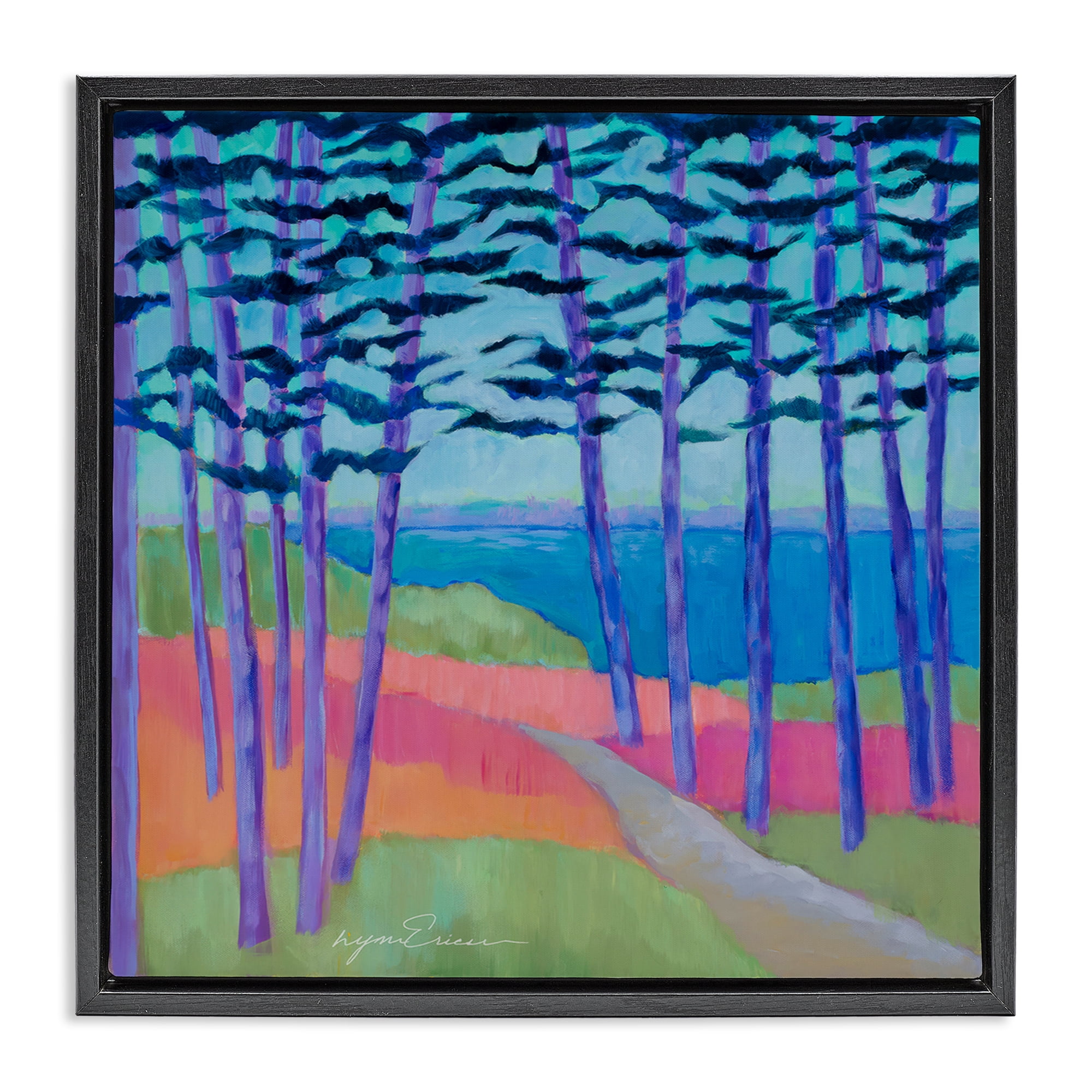 Stupell Industries Razzle Dazzle Forest Scene Black Framed Floater Canvas Wall Art, design by Lynn Ericson Fine Art