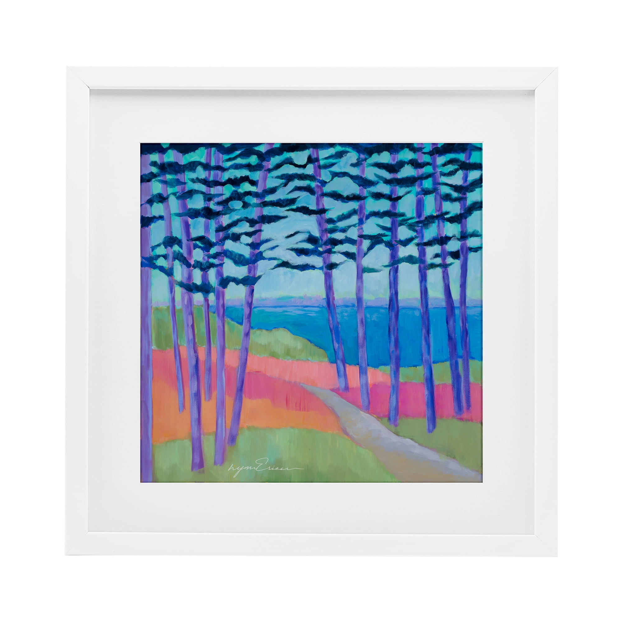 Stupell Industries Razzle Dazzle Forest Scene White Framed Print Under Glass, design by Lynn Ericson Fine Art