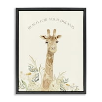 Stupell Industries Reach For Your Dreams Animals & Insects Painting Black Floater Framed Art Print Wall Art, 17 x 21