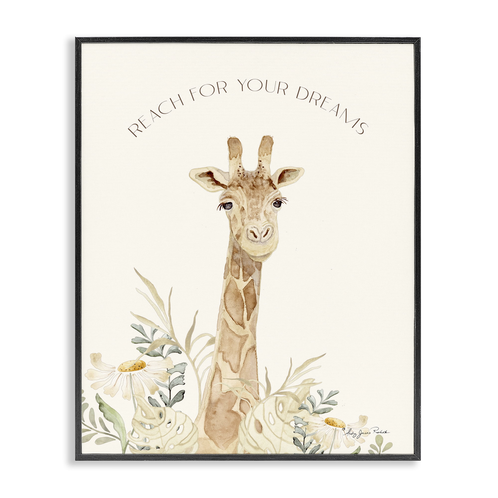 Stupell Industries Reach For Your Dreams Animals & Insects Painting Black Framed Art Print Wall Art, 16 x 20