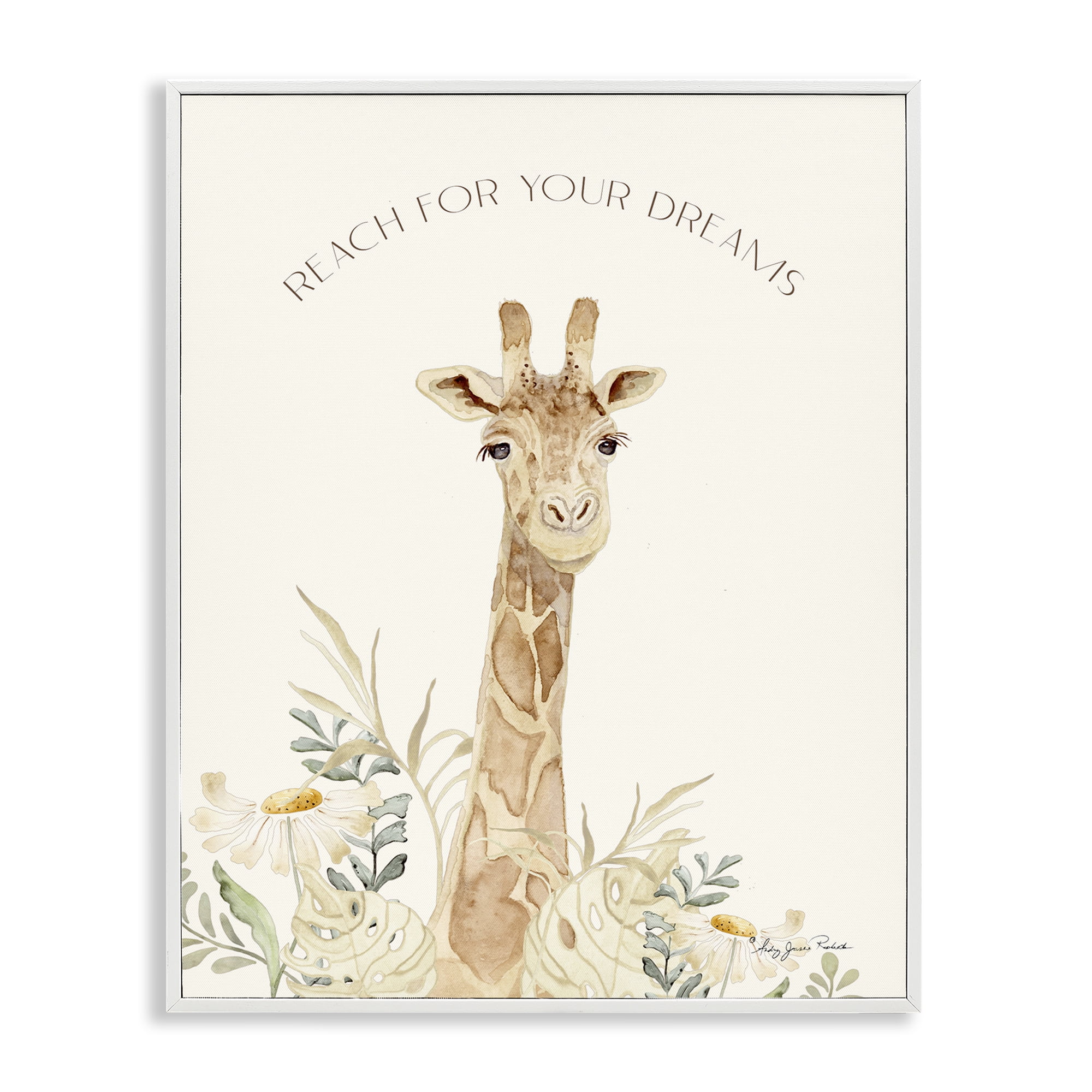 Stupell Industries Reach For Your Dreams Animals & Insects Painting White Framed Art Print Wall Art, 16 x 20