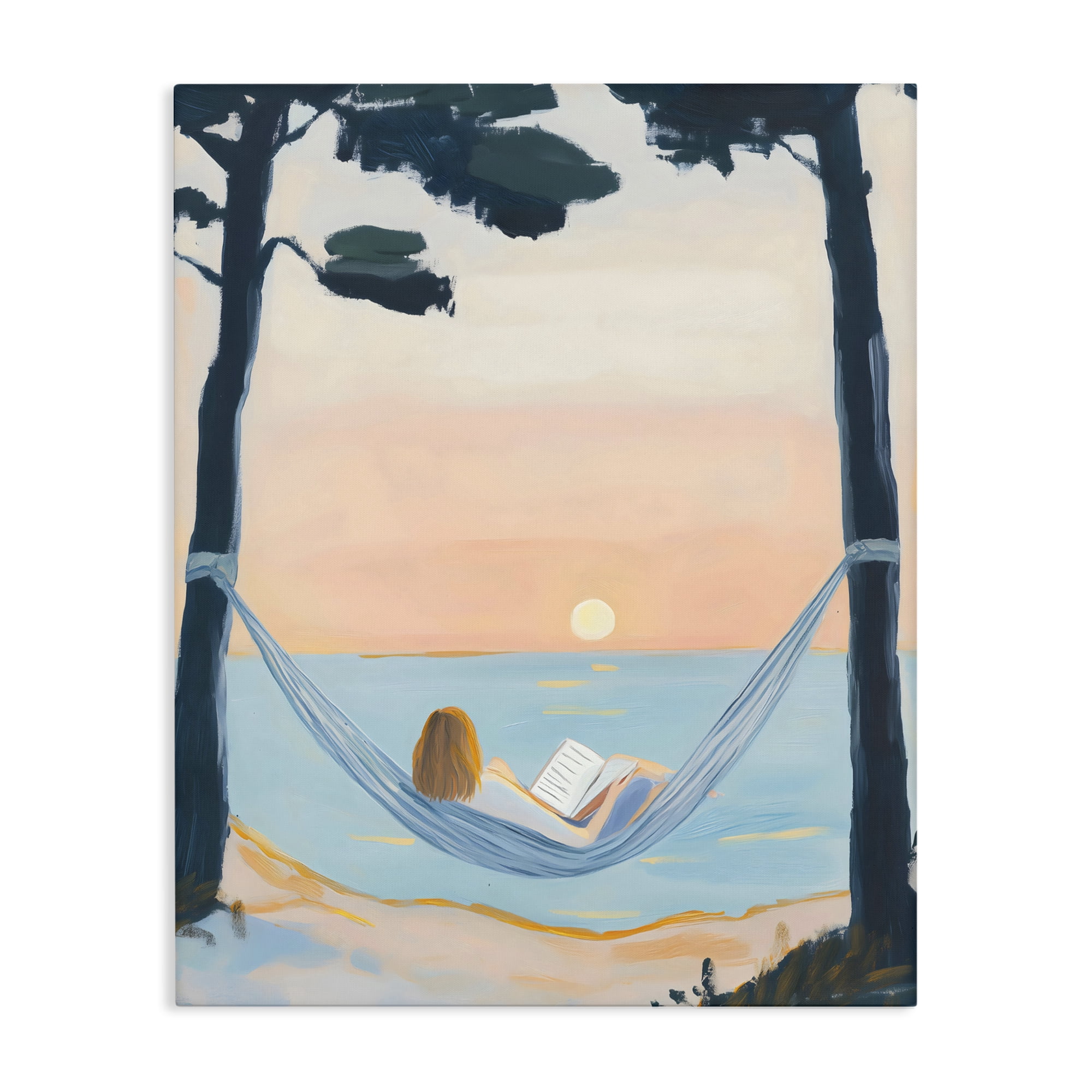 Stupell Industries Reading At Sunset in Hammock Canvas Wall Art, design by The Prints Vibe